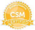 Logo ScrumMaster incluant la certification de la ScrumAlliance®